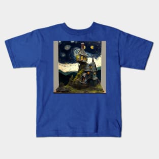 Starry Night Over The Burrow Kids T-Shirt